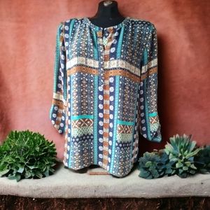 Van Heusen Flowy Abstract Blouse